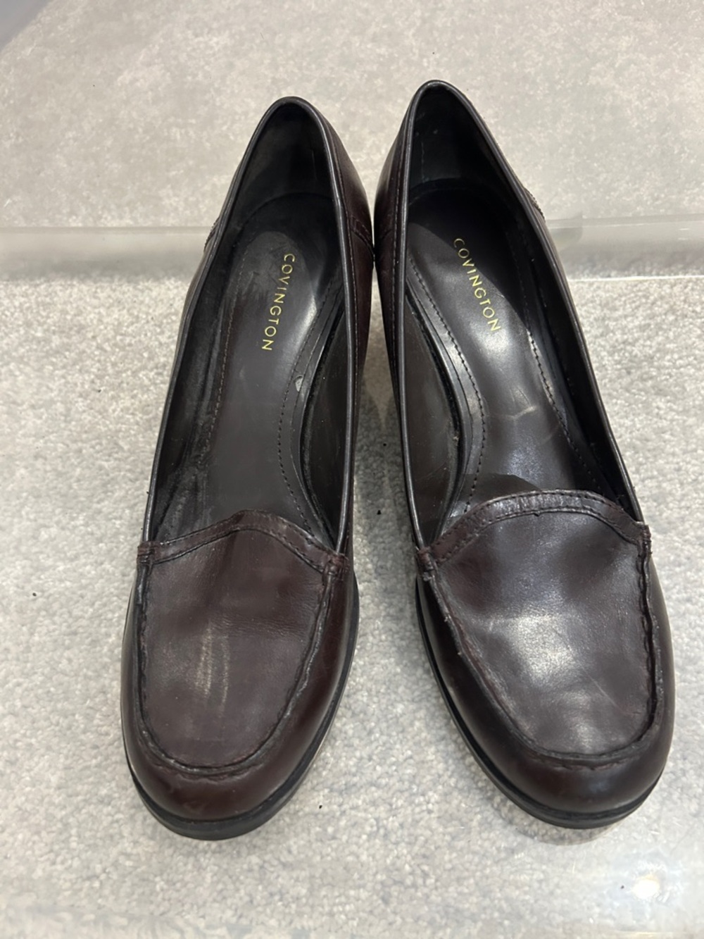 Covington Women's Dark Brown Leather Slip-On Loafers